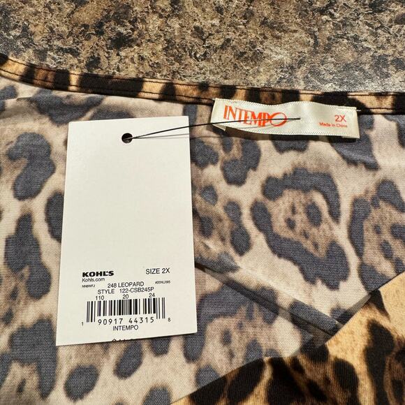 NWT Intempo Bodysuit Leopard Y2K Grunge Boho Retro Baddie Goth VSCO Soft Girl 2X - Picture 3 of 6